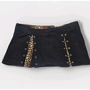 Tripp NYC Black Silver Schoolgirl Mini Skirt Plus Size 24 Gothic Punk Y2K Grunge